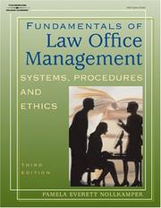 Cover of: Fundamentals of law office management by Pamela Everett Nollkamper