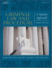 Cover of: Criminal law and procedure for the paralegal by James W. H. McCord