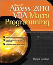 Cover of: Microsoft Access 2010 Vba Macro Programming