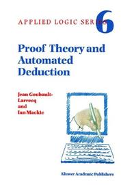 Cover of: Proof Theory and Automated Deduction (Applied Logic Series)