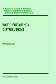 Cover of: Word Frequency Distributions (Text, Speech and Language Technology)