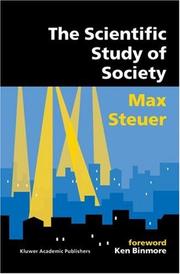 Cover of: The scientific study of society