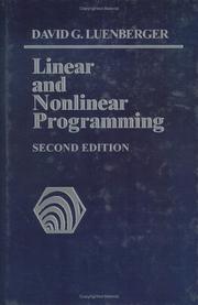 Cover of: Linear and nonlinear programming