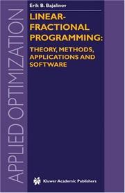 Cover of: Linear-Fractional Programming: Theory, Methods, Applications and Software (Applied Optimization)