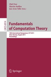 Cover of: Fundamentals Of Computation Theory 18th International Symposium Proceedings by 