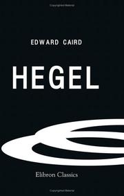 Hegel by Edward Caird