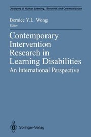 Cover of: Contemporary Intervention Research In Learning Disabilities An