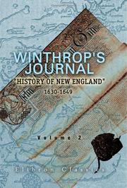 Cover of: Winthrop's Journal, History of New England, 1630-1649: Volume 2