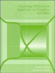 Cover of: Exploring Differential Equations Via Graphics and Data Preliminary Edition Student Solution Manual