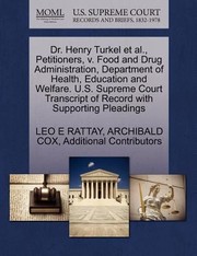 Cover of: Dr Henry Turkel Et Al Petitioners by 