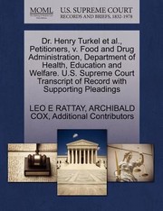 Cover of: Dr Henry Turkel Et Al Petitioners