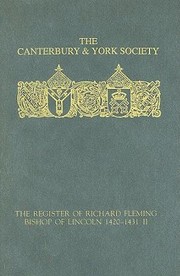 Cover of: The Register Of Richard Fleming Bishop Of Lincoln 142031 by 