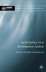 Cover of: Social Policy in a Development Context