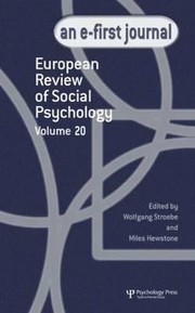 Cover of: European Review Of Social Psychology A Special Issue Of The European Review Of Social Psychology