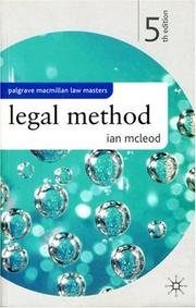 Cover of: Legal Method (Palgrave MacMillan Law Masters)