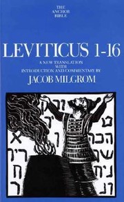 Cover of: Leviticus 116 A New Translation With Introduction And Commentary