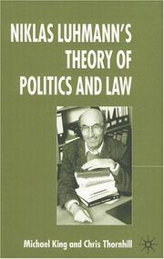 Cover of: Niklas Luhmann's Theory Of Politics And Law