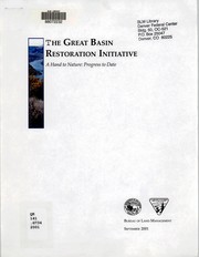 Cover of: The Great Basin Restoration Initiative by Bob Abbey