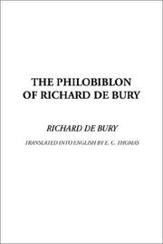 Cover of: The Philobiblon of Richard De Bury
