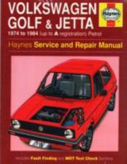 Cover of: Vw Golf Jetta Petrol Service And Repair Manual 19741984 by 