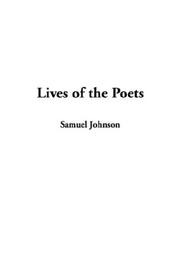 Cover of: Lives of the Poets by Samuel Johnson undifferentiated