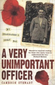 A Very Unimportant Officer Life And Death On The Somme And At Passchendaele by Cameron Stewart