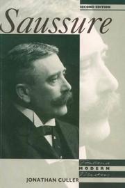 Cover of: Saussure (Fontana Modern Masters)