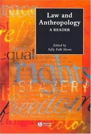Cover of: Law and Anthropology: A Reader (Blackwell Anthologies in Social and Cultural Anthropology)