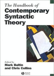 Cover of: The Handbook of Contemporary Syntactic Theory (Blackwell Handbooks in Linguistics)