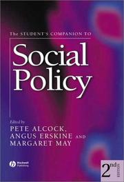 Cover of: The student's companion to social policy