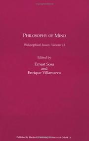Cover of: The Philosophy of Mind (Philosophical Issues, Vol 13) by Enrique Villanueva
