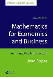 Cover of: Mathematics for Economics and Business | Jean Soper