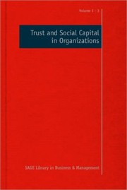 Cover of: Trust And Social Capital In Organizations by 