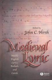 Cover of: Medieval Lyric: Middle English Lyrics, Ballads, and Carols (Blackwell Critical Biographies)