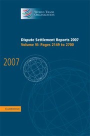 Cover of: Dispute Settlement Reports Cloth Ed