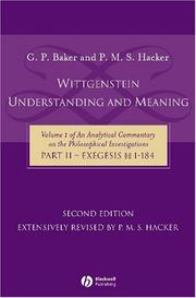 Cover of: Wittgenstein by Gordon Baker, Peter Hacker