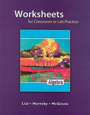 Cover of: Beginning Algebra Worksheets for Classroom or Lab Practice by 