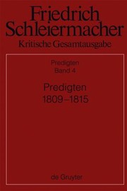 Cover of: Predigten 18091815 by 
