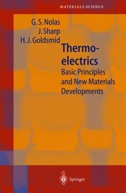 Cover of: Thermoelectrics Basic Principles And New Materials Developments