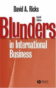 Cover of: Blunders in international business by David A. Ricks