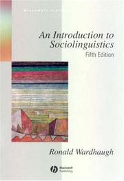 Cover of: An introduction to sociolinguistics by Ronald Wardhaugh