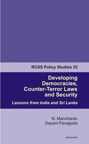 Cover of: Developing Democracies Counterteror Laws And Security Lessons From India And Sri Lanka by 
