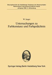 Cover of: Untersuchungen Zu Farbkonstanz Und Farbgedchtnis