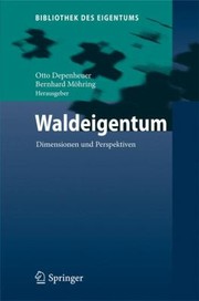 Cover of: Waldeigentum Dimensionen Und Perpektiven