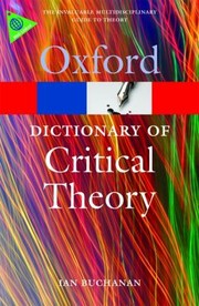 Cover of: A Dictionary Of Critical Theory by 