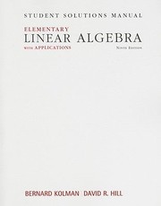Cover of: Student Solutions Manual Elementary Linear Algebra With Applications