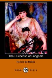 Cover of: The Duchesse of Langeais (Dodo Press) by Honoré de Balzac