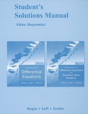 Cover of: Students Solutions Manual Fundamentals Of Differential Equations Seventh Edition Fundamentals Of Differential Equations And Boundary Value Problems Fifth Edition Nagle Saff Snider