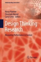 Cover of: Design Thinking Research Measuring Performance In Context