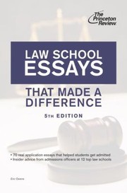 Cover of: Law School Essays That Made a Difference 5th Edition
            
                Princeton Review Law School Essays That Make a Difference